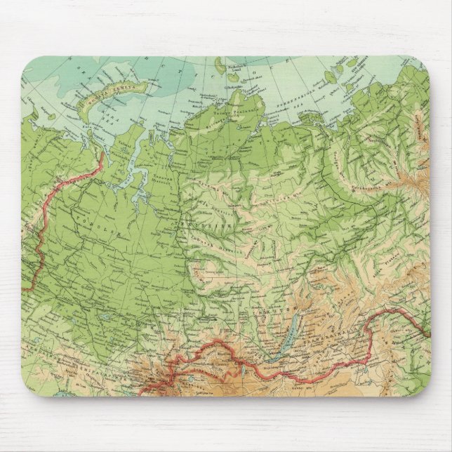 Siberia map with shipping routes mouse pad (Front)