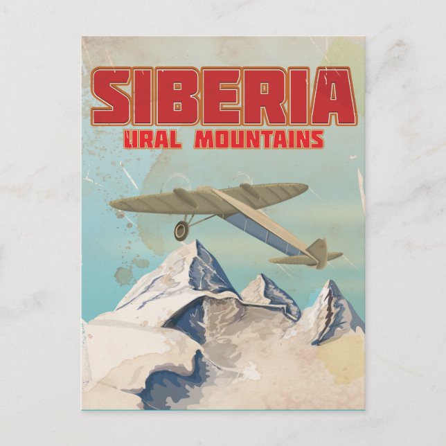 Siberia ural mountains vintage travel poster postcard (Front)