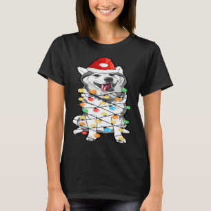 Siberian Alaskan Husky Christmas Tree Light Bulb T-Shirt