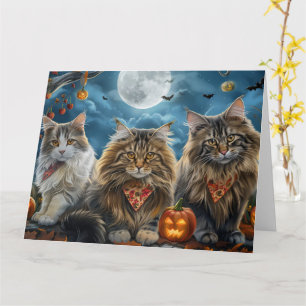 Siberian Cat Halloween Spooky  Card