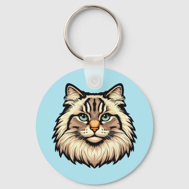 Siberian Cat Key Ring (Front)
