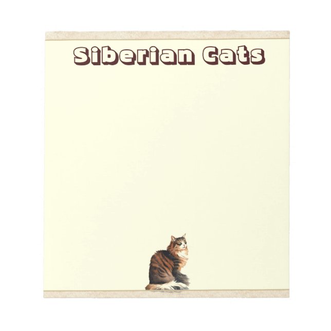 Siberian Cat Notepad (Front)