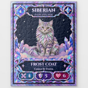 Siberian Cat, Rainbow Foil Art Jigsaw Puzzle