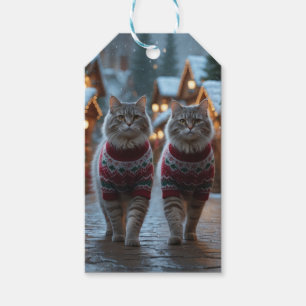 Siberian Cats Christmas Snow Holiday Gift Tags
