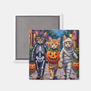 Siberian Cats Trick-or-Treating Halloween Costumes Magnet