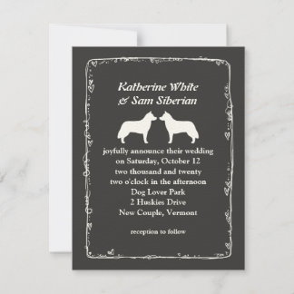 Siberian Huskies Wedding Announcement