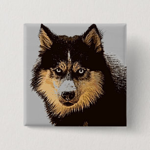 Siberian Husky 15 Cm Square Badge