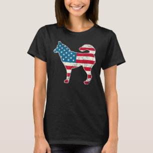 Siberian Husky 4th Of July Dog Lover Men Usa Ameri T-Shirt