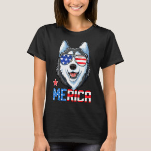 Siberian Husky 4th Of July Merica Men Women Americ T-Shirt