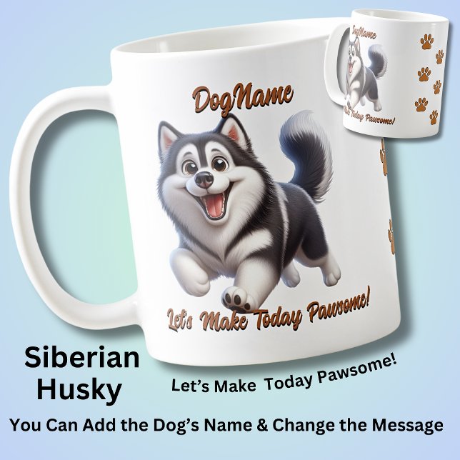 Siberian Husky - Add Dog's Name, Change Text Coffee Mug (Creator Uploaded)