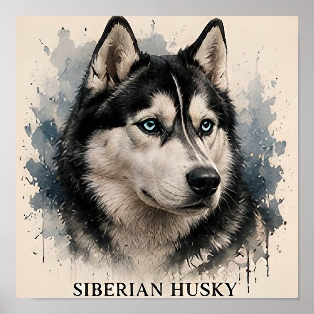 Siberian Husky Adventure Dog Lover Gift Poster (Front)