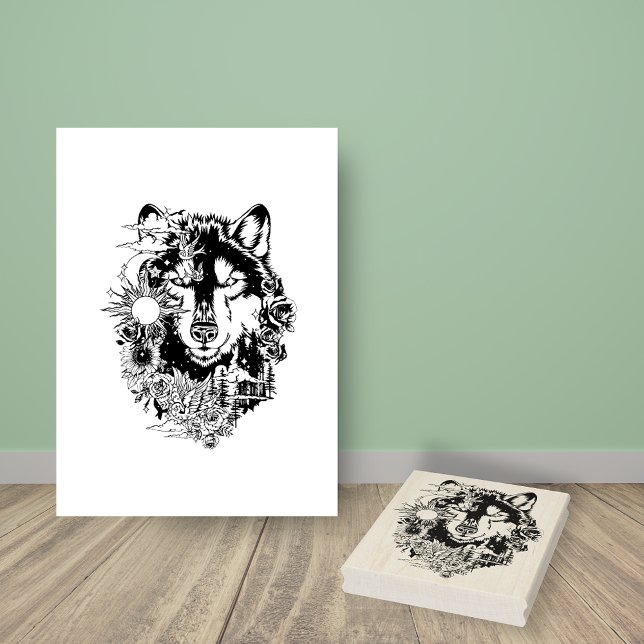 Siberian Husky Animal Art Colouring Page Rubber Stamp (Creator Uploaded)