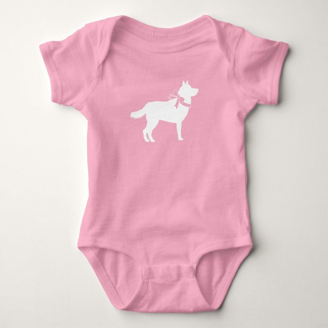 Siberian Husky Baby Shower Bodysuit (Front)