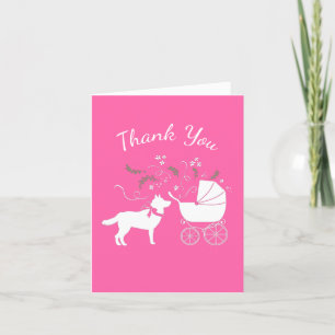 Siberian Husky Baby Shower Thank You Card