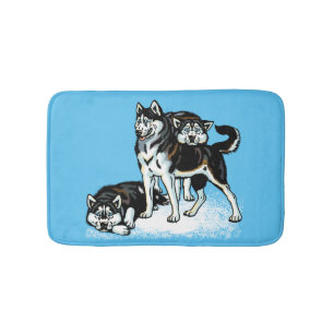 siberian husky bath mat