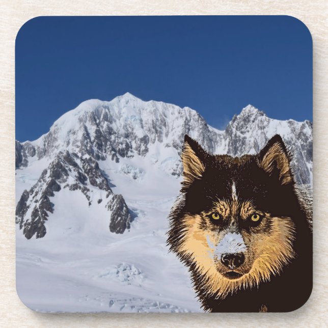 Siberian Husky Beverage Coaster (Front)