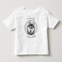 Siberian Husky (Black and White) Painting Dog Art