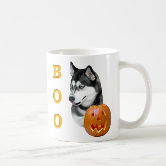 Siberian Husky (black) Boo Coffee Mug (Right)