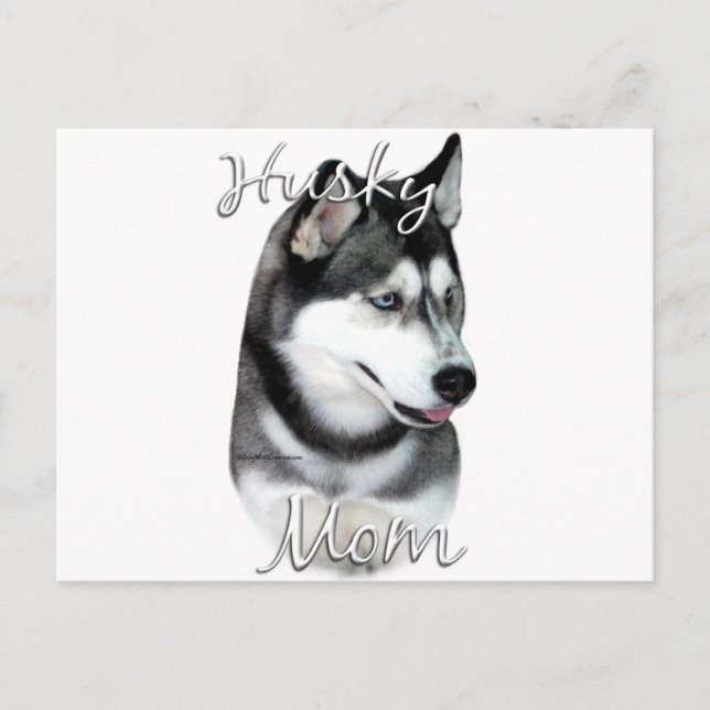 Siberian Husky (blk) Mum 2 Postcard (Front)