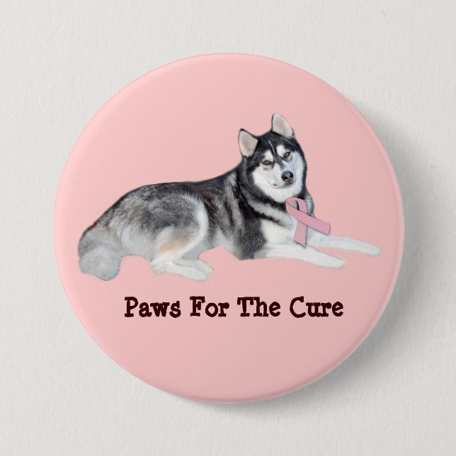 Siberian Husky Breast Cancer Button (Front)