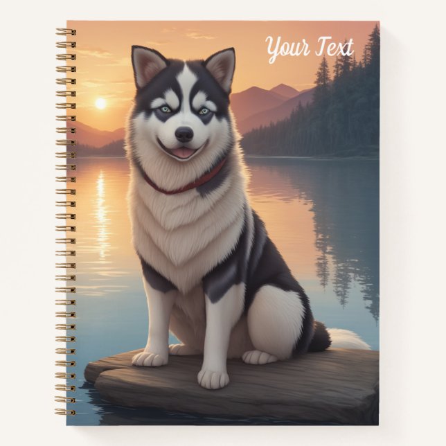 Siberian Husky by Lake Notebook (Front)