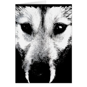 Siberian Husky Card Malamute Wolf Dog Card