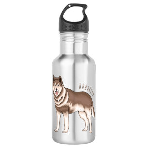 Siberian husky cartoon illustration 532 ml water bottle
