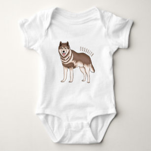 Siberian husky cartoon illustration baby bodysuit