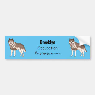 Siberian husky cartoon illustration  bumper sticker