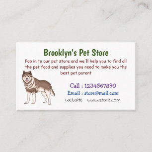 Siberian husky cartoon illustration  business card
