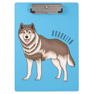 Siberian husky cartoon illustration  clipboard