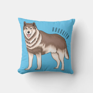 Siberian husky cartoon illustration cushion