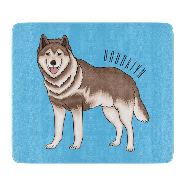 Siberian husky cartoon illustration cutting board (Front)