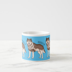 Siberian husky cartoon illustration espresso cup