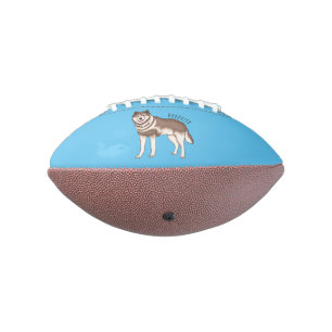 Siberian husky cartoon illustration football