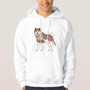 Siberian husky cartoon illustration  hoodie