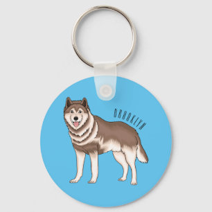 Siberian husky cartoon illustration  key ring