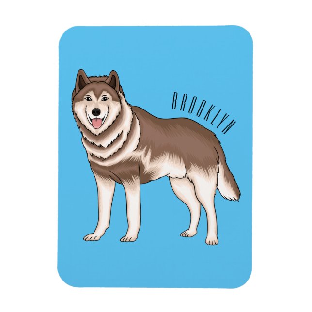 Siberian husky cartoon illustration magnet (Vertical)