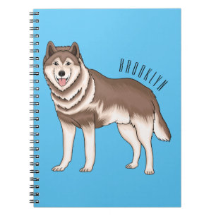 Siberian husky cartoon illustration notebook