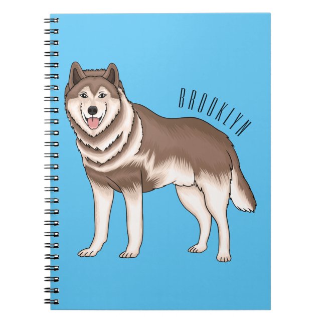 Siberian husky cartoon illustration notebook (Front)