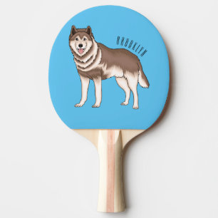 Siberian husky cartoon illustration  ping pong paddle