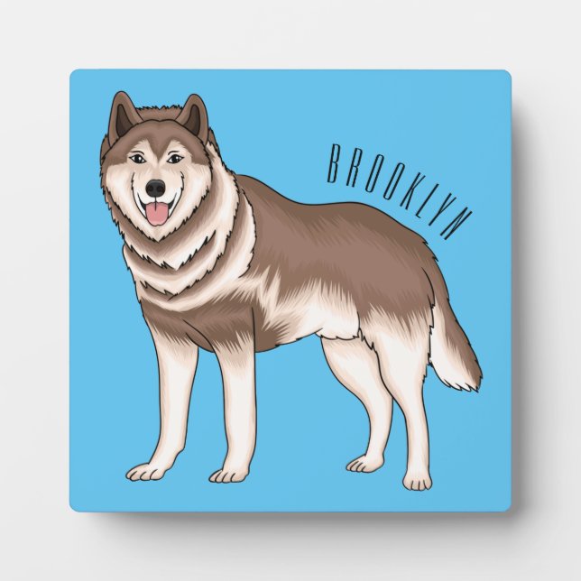 Siberian husky cartoon illustration  plaque (Front)