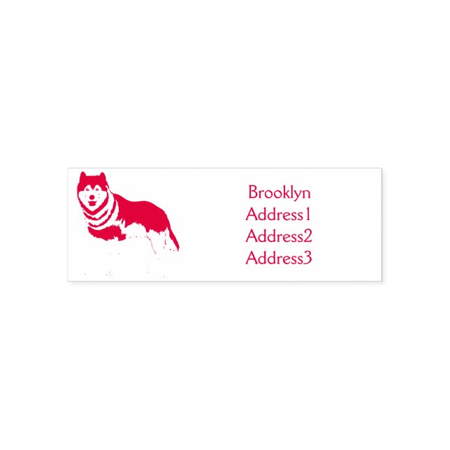 Siberian husky cartoon illustration  self-inking stamp (Design)