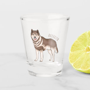 Siberian husky cartoon illustration  shot glass