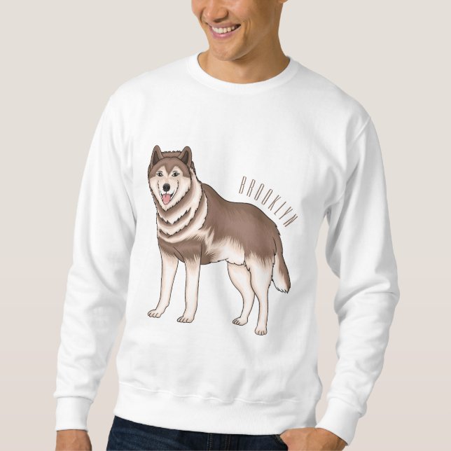 Siberian husky cartoon illustration  sweatshirt (Front)