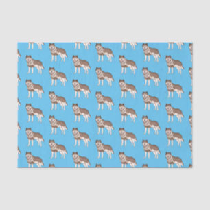 Siberian husky cartoon illustration tissue paper