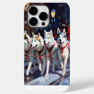 Siberian Husky Christmas Festive Season iPhone 14 Pro Max Case