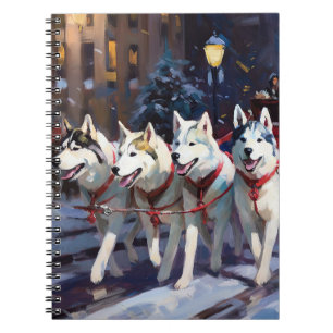 Siberian Husky Christmas Festive Season Notebook