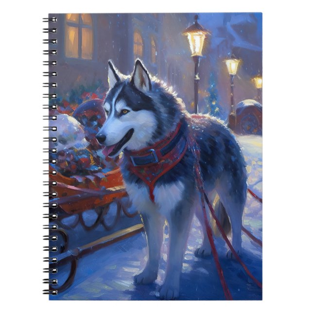 Siberian Husky Christmas Festive Season Notebook (Front)