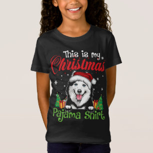 Siberian Husky Christmas Pajama Funny Dog Lover Xm T-Shirt